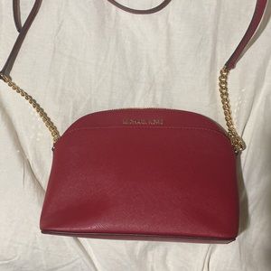 Michael Kors Red Cross body bag with gold chain